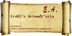 Erdős Artemíszia névjegykártya