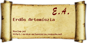Erdős Artemíszia névjegykártya